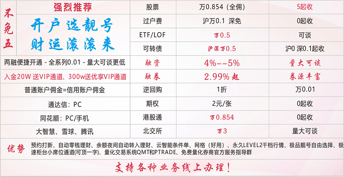 开户选靓号 财运滚滚来